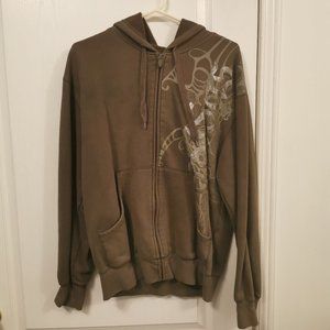 Men's Brown Zip Down Hoodie
